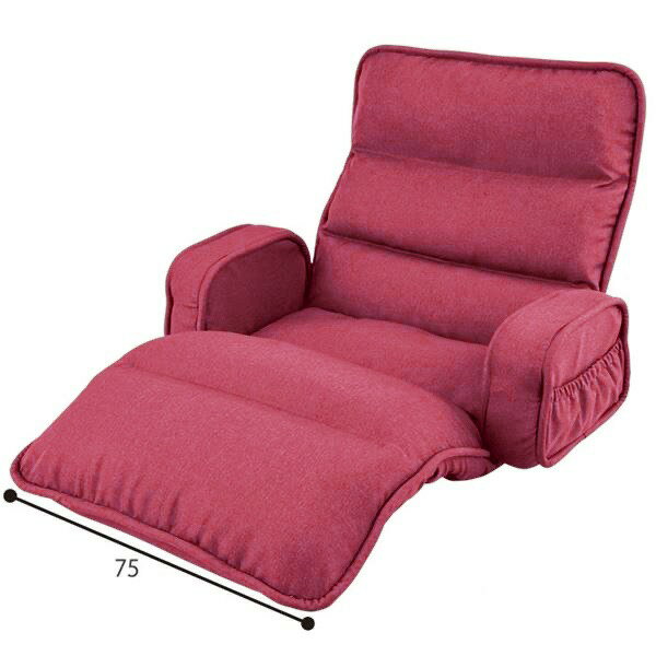 低反発 もこもこ 座椅子 〔肘付き ワイドタイプ ピンク〕 約幅94cm リクライニング スチールパイプ 収納簡単 〔リビング〕