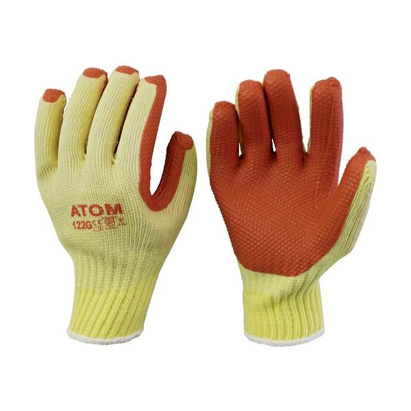 (まとめ) アトム ゴム張りG フリー オレンジ 122G 1双 〔×5セット〕