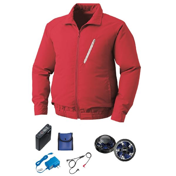 KU90510 空調服 R ポリエステル製 FAN2400SPBB・RD9261・LISUPER1セット レッド LLのサムネイル