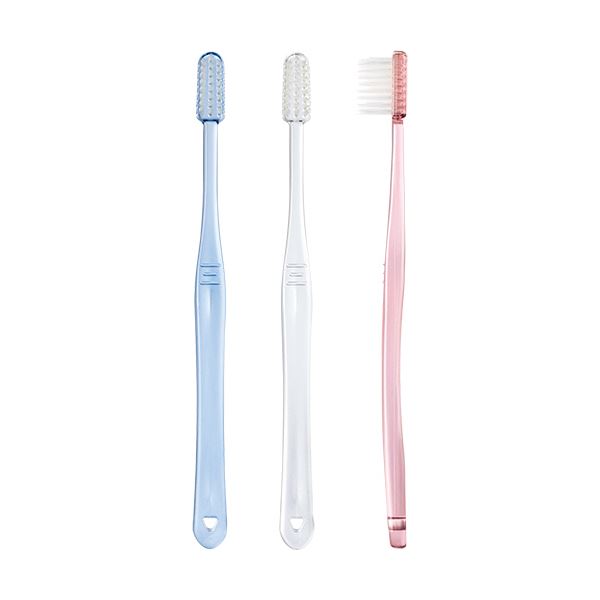 （まとめ）アイテック 業務用片テーパーハブラシ3色（ピンク、クリア、ブルー）各色20本 1箱（60本） 〔×3セット〕 【北海道・沖縄・離島配送不可】