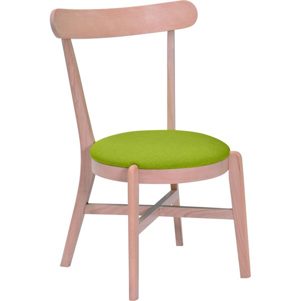 ダイニングチェア ファブリック 木製 2脚組 ナチュラル/グリーン 〔完成品〕 50004073 【北海道・沖縄・離島配送不可】