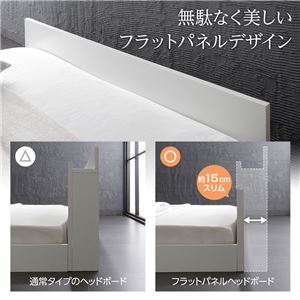 ベッド 低床 ロータイプ すのこ 木製 一枚板 フラット ヘッド シンプル モダン ホワイト ダブル ボンネルコイルマットレス付き【代引不可】【北海道・沖縄・離島配送不可】