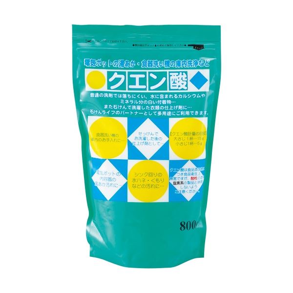 (まとめ) 地の塩社 クエン酸 800g 1パック 〔×5セット〕