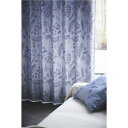 カーテン 〔100×135cm ブルー〕 タッセル付き 形状記憶加工 ポリエステル100% サーナヤオッリ ブロッサム 〔リビング〕 【北海道・沖縄・離島配送不...