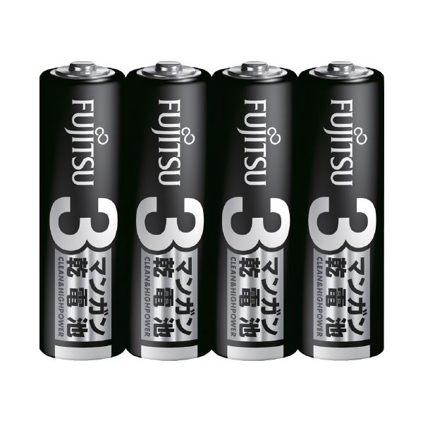 (まとめ) 富士通 マンガン乾電池 単3形 4本入 〔×30セット〕