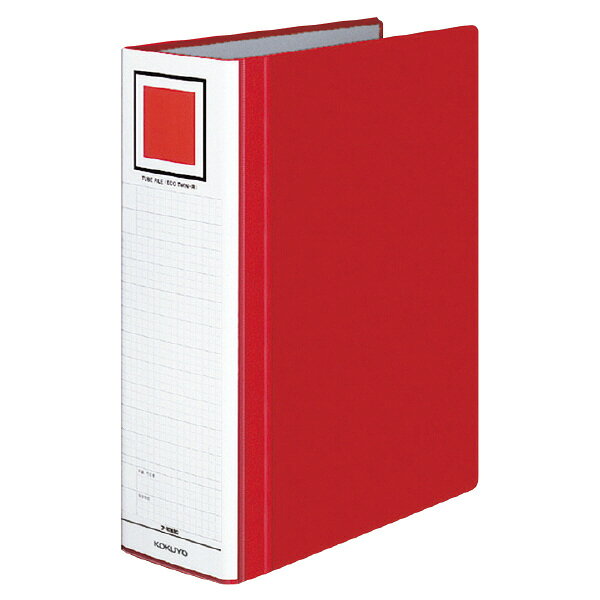 （まとめ買い）コクヨ チューブファイル エコツインR S型 A4縦 80ミリとじ 2穴 赤 ...