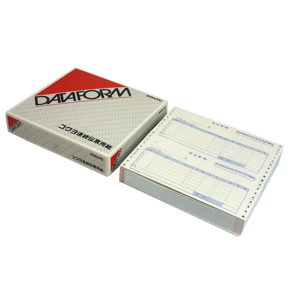 ●納品書（請求・受領付）　4枚複写200組入　ノーカーボン紙　ブルー発色。寸法（ヨコ・タテ（mm））：254.0・114.3寸法：Y10×T4 1/2仕様：納品書（請求・受領付き） ノーカーボン紙（ブルー発色）パーツ数：4刷色（1P）：藍刷色（2P）：青刷色（3P）：緑刷色（4P）：赤●入り数（1ケース）/200組●白色度81%程度（ISO）