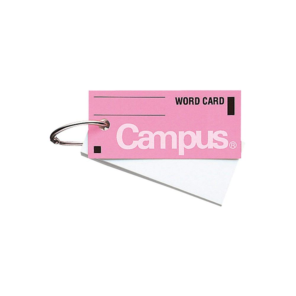 ●明るい表紙色の、キャンパス単語カードですサイズ：中タテ・ヨコ(mm)：30・68枚数：85枚●中紙/画用紙●製本様式/カードリングとじ