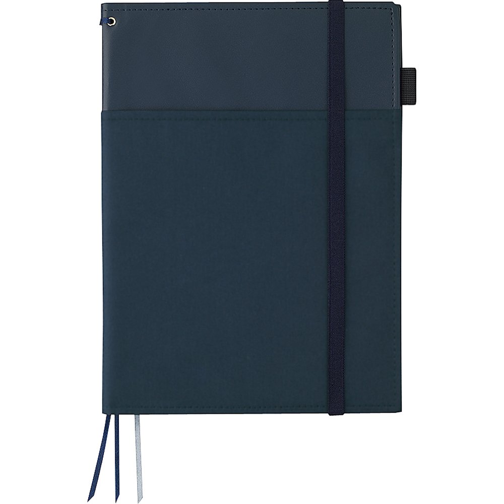 （まとめ買い）コクヨ カバーノート システミック 2冊収容・リングノート対応 レザー調 B5 紺 40枚 ノ-V683B-DB 〔3冊セット〕【北海道・沖縄・離島配送不可】