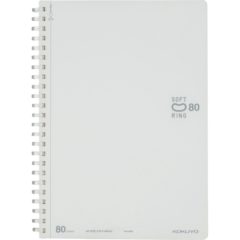 【メール便発送】コクヨ ソフトリングノート 無地 A5 80枚 白 ス-SV338W-W 〔1冊〕 【代引不可】