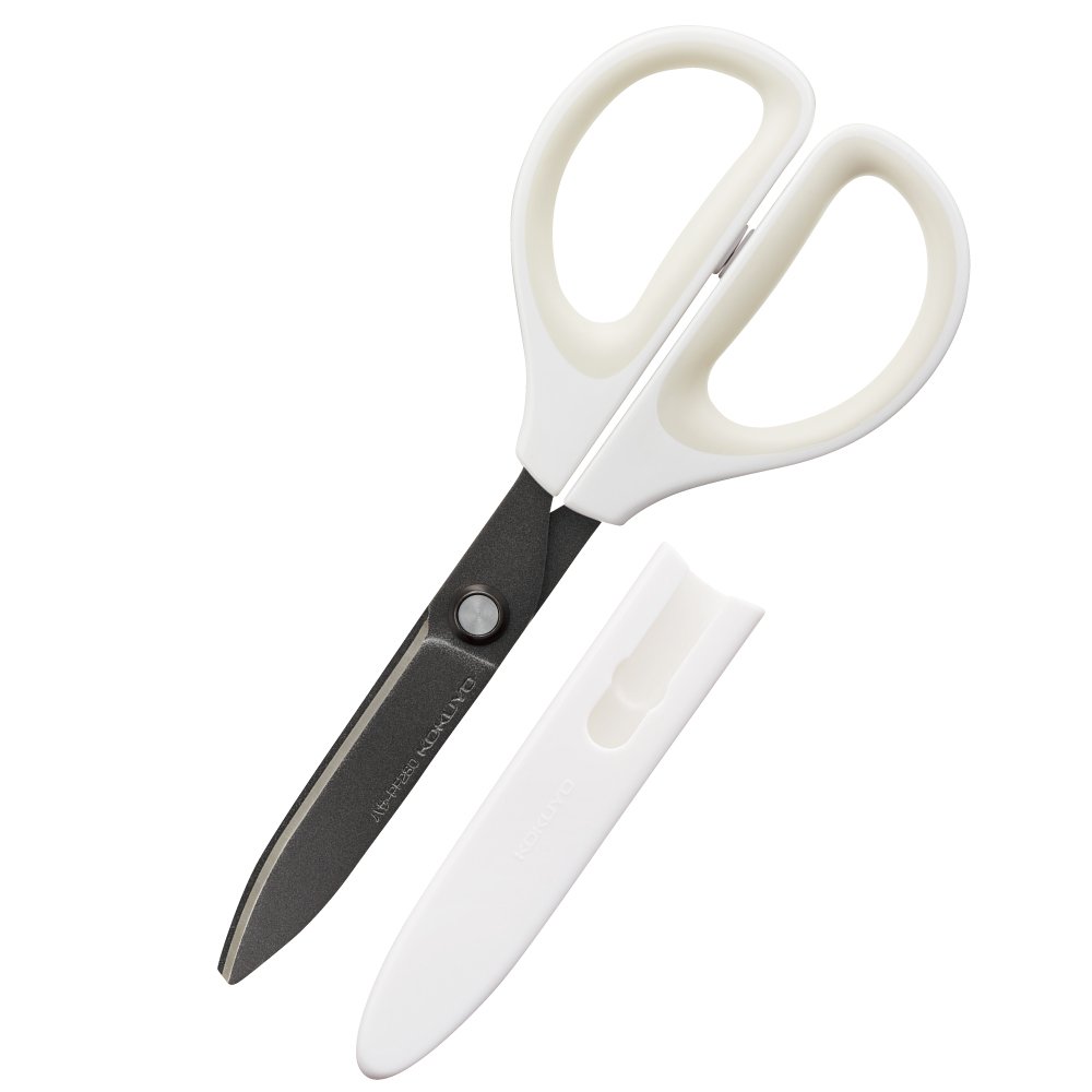 【メール便発送】コクヨ ハサミ サクサ フッ素・グルーレス刃 白 ハサ-PF280W 【代引不可】