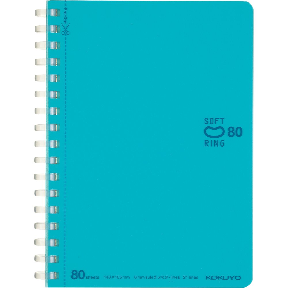 （まとめ買い）コクヨ ソフトリングノート ドット入りB罫 A6 80枚 水色 ス-SV358BT-LB 〔10冊セット〕【北海道・沖縄・離島配送不可】