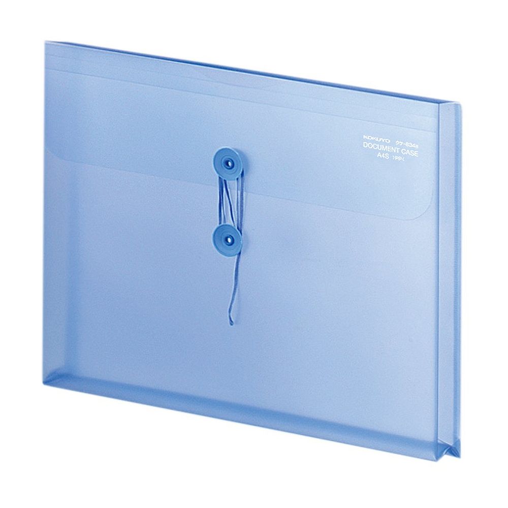 （まとめ買い）コクヨ ドキュメントケース エンベロープタイプ A4 横 クリヤブルー クケ-834B 〔×10〕..