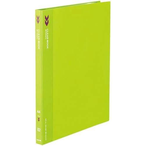 コクヨ クリヤーブック K2 固定式 A4縦 20ポケット 固定式 黄緑 K2ラ-K20YG 【北海道・沖縄・離島配送不可】