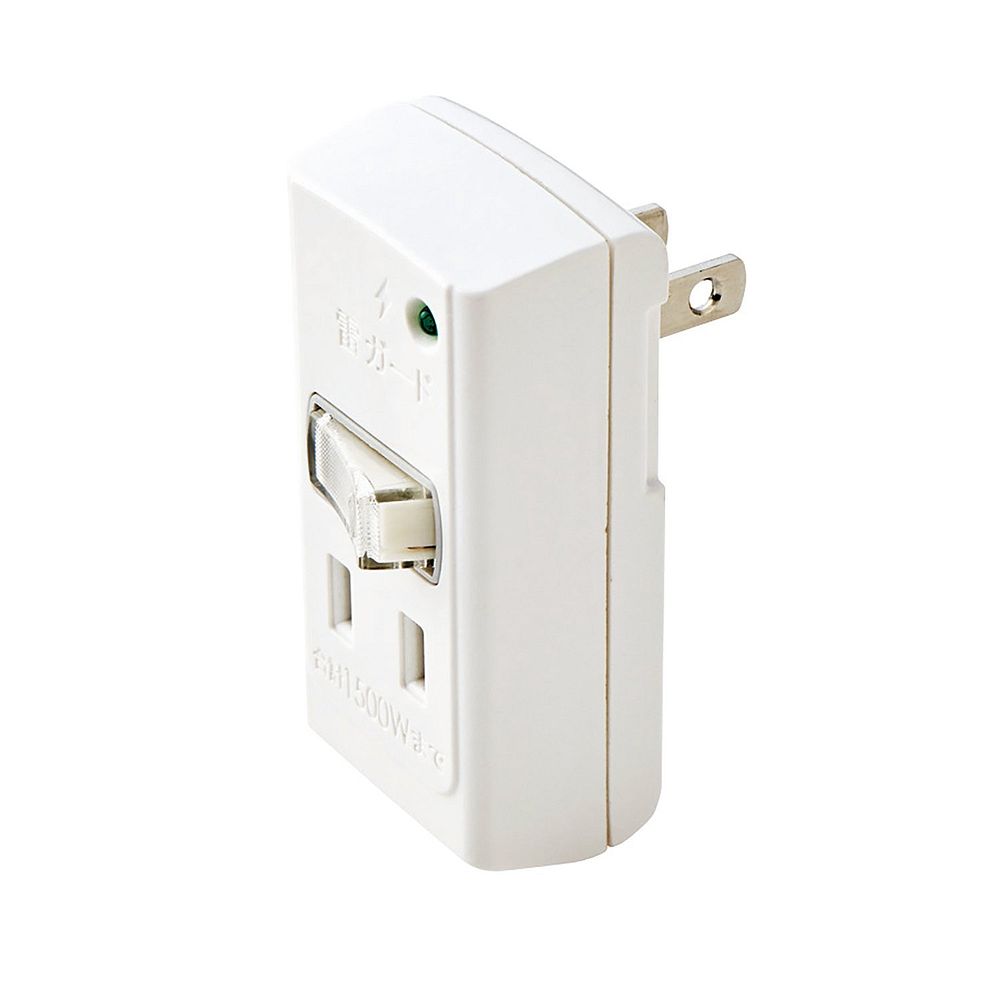 【メール便発送】エレコム 電源タップ スイッチタップ 雷ガード 一括スッチ 2個口 ホワイト T-KTR03WH【代引不可】