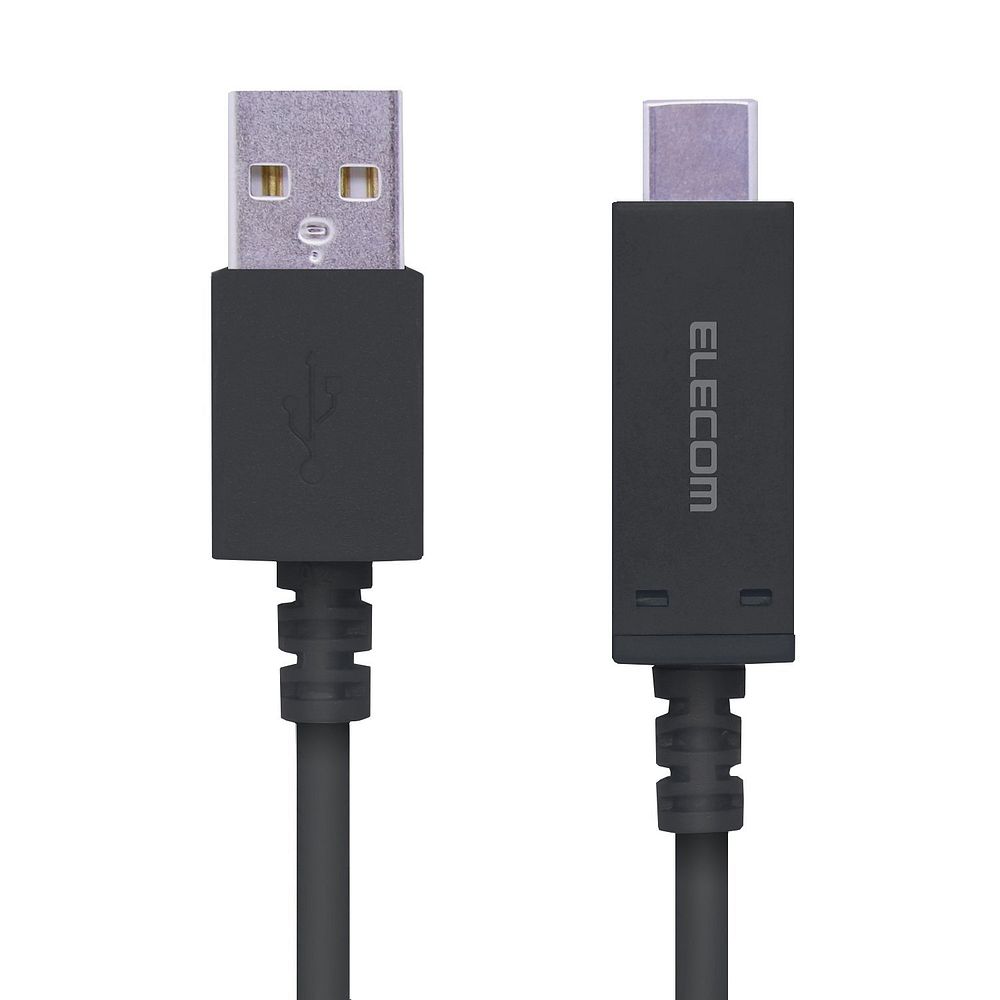 【メール便発送】エレコム スマートフォン用USBケーブル USB2.0 (Cオス-Aオス) 認証品 温度検知機能付 1.2m ブラック MPA-AC12SNBK【代引不可】