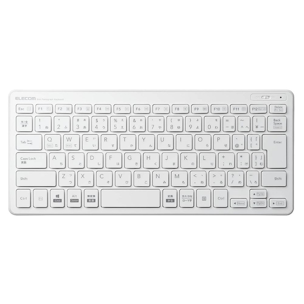 エレコム ワイヤレスミニキーボード パンタグラフ式 薄型 ホワイト TK-FDP098TWH【北海道・沖縄・離島配送不可】