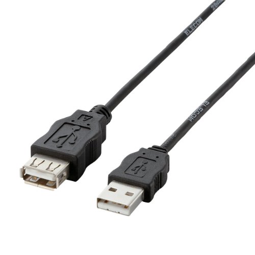【メール便発送】エレコム USB延長ケーブル RoHS指令準拠 USB A オス-USB A メス 1.0m ブラック USB-ECOEA10【代引不可】