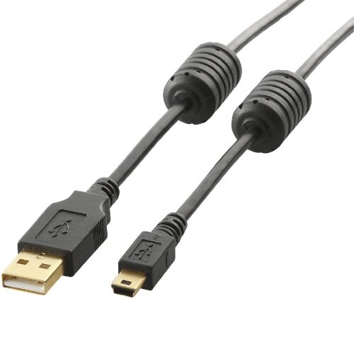 【メール便発送】エレコム USB2.0ケーブル A-miniBタイプ フェライトコア付 1.5m ブラック U2C-MF15BK【代引不可】