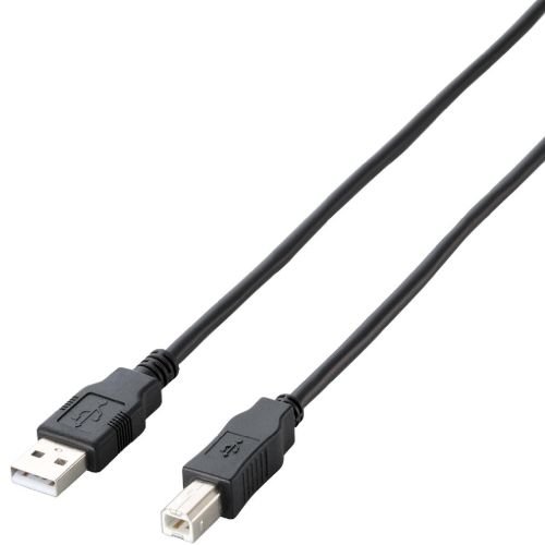 エレコム RoHS指令準拠&環境配慮パッケージ エコUSB2.0ケーブル A-Bタイプ 5m ブラック U2C-JB50BK【代引不可】【北海道・沖縄・離島配送不可】(2.0)