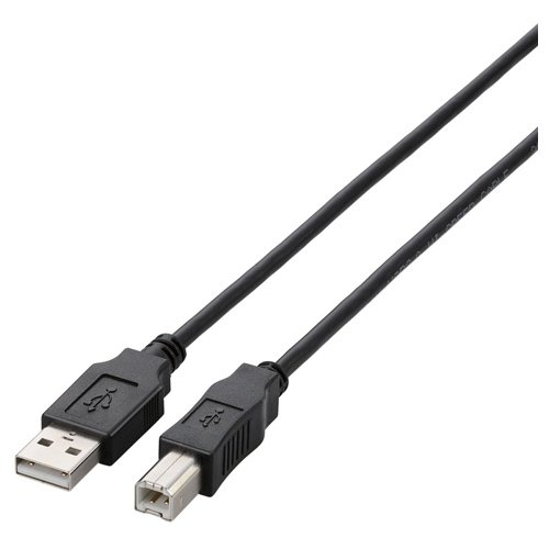 【メール便発送】エレコム USB2.0ケーブル/A-Bタイプ/ノーマル/1m/ブラック U2C-BN10BK【代引不可】