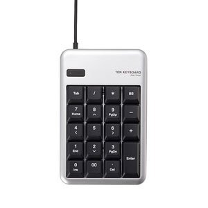 　●商品サイズ：25x13x4cmマウスなどのUSB機器を2台まで接続可能！　2ポートUSB2.0ハブ機能を搭載したUSBテンキーボード。●2ポートのUSB2.0ハブ機能を搭載し、マウスなどのUSB機器を2台まで接続できるテンキーボードです...