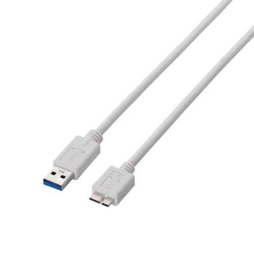 USB連接線5.1 m~ - エレコム USB3.0ケーブル A-microBタイプ スタンダード 0.5m ホワイト USB3-AMB05WH【代引不可】【北海道・沖縄・離島配送不可】
