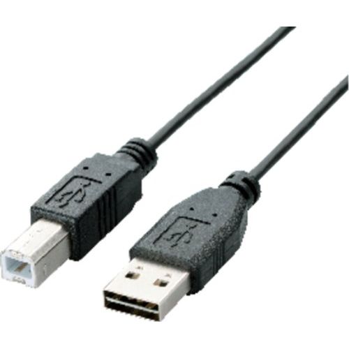 【メール便発送】エレコム USB2.0ケーブル リバーシブルコネクタ A-Bタイプ ノーマル 2m ブラック U2C-DB20BK【代引不可】