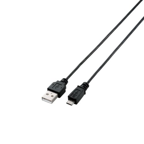 【メール便発送】エレコム スマートフォン用microUSBケーブル スリム 2m ブラック MPA-AMBXLP20BK【代引不可】
