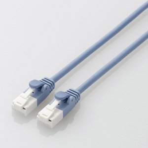 【メール便発送】エレコム やわらかLANケーブル CAT6A 爪折れ防止 0.5m ブルー LD-GPAYT BU05【代引不可】