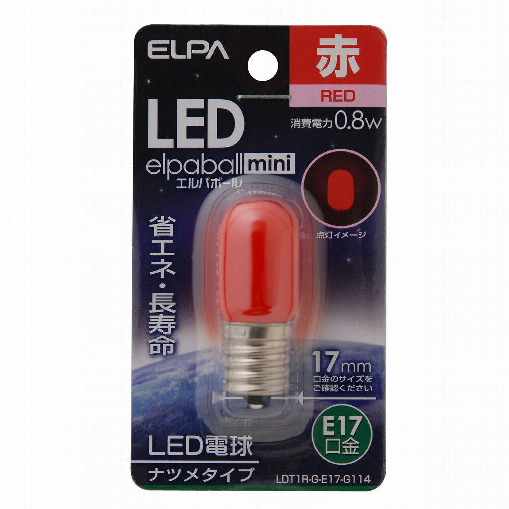 ●光源にはLEDを使用していますので、消費電力が少ない省エネタイプです。■交流電源：100V 50/60Hz共用■口金：E17■サイズ：全長48X外径20(mm)■質量：10g■定格消費電力：0.8W■定格入力電流：0.01A■設計寿命：3...