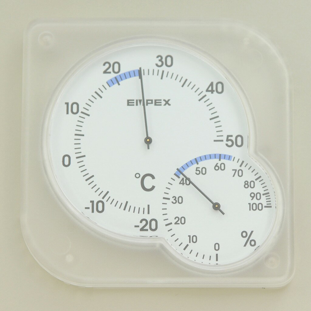 ●卓上・壁掛兼用●スタンド付●カラー:クリアホワイト■温度計:バイメタル式温度センサ　　　　　 精度±1℃(0〜30℃)±2℃(左記以外)■湿度計:バイマテリアル式湿度センサ　　　　　 精度±5%RH(30〜70%RH)±9%(左記以外)