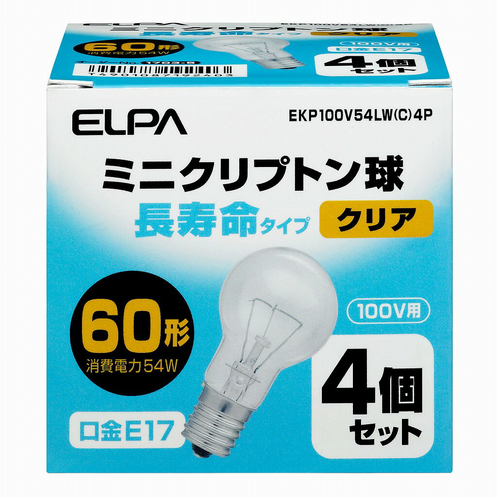 ELPA 長寿命ミニクリ54W4P EKP100V54LW(C)4P【北海道・沖縄・離島配送不可】