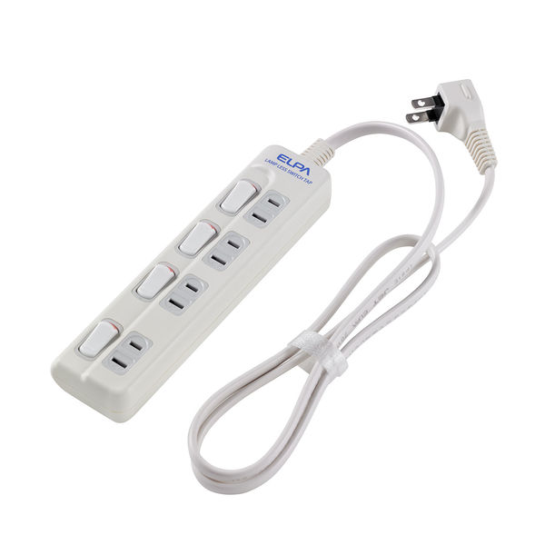 ELPA 電源タップ ランプレス個別スイッチ AC 4個口 コード長 1m WLS-410EB(W) 【北海道・沖縄・離島配..