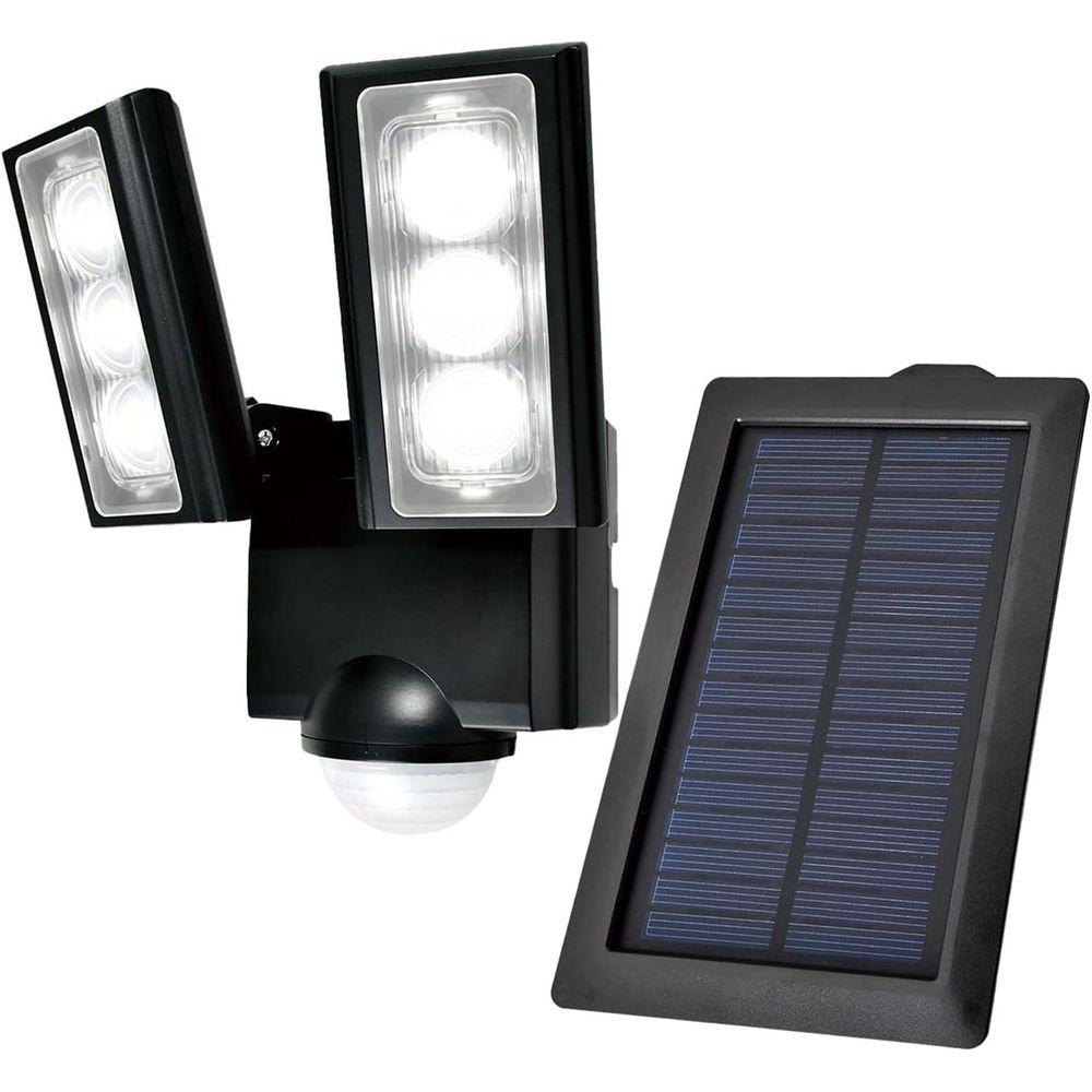 （まとめ買い）ELPA かんたん防犯ライト ソーラー充電式 2灯 800ルーメン ESL-312SL 〔×3〕 【北海道・沖縄・離島配送不可】