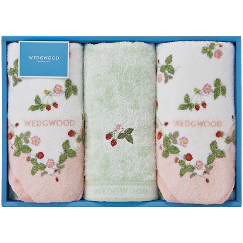 【ギフト】ウェッジウッド ワイルドストロベリー フェイスタオル3P ピンク 【北海道・沖縄・離島配送不可】