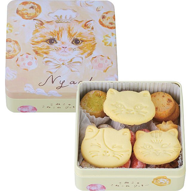 【ギフト】こねこのこねこねクッキー缶 Nyao 【北海道・沖縄・離島配送不可】
