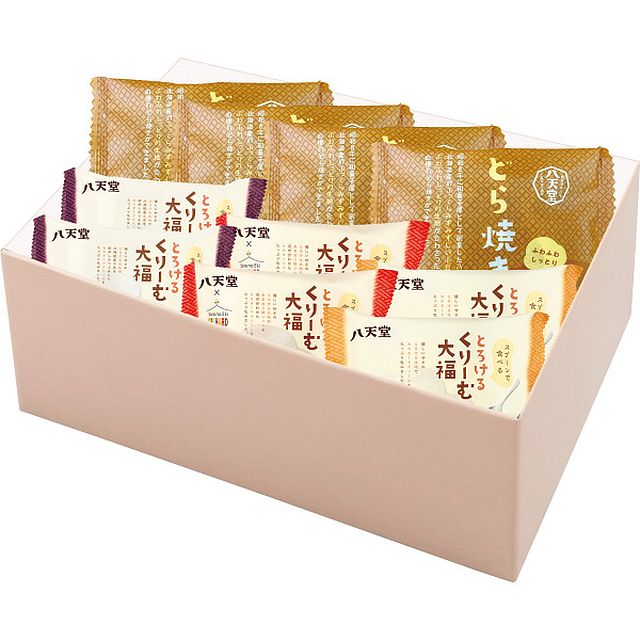 【お歳暮ギフト】八天堂 くりーむ大福・どら焼き詰合せ 【申込締切12/19、お届け期間11月末〜12/19】【全国配送可】