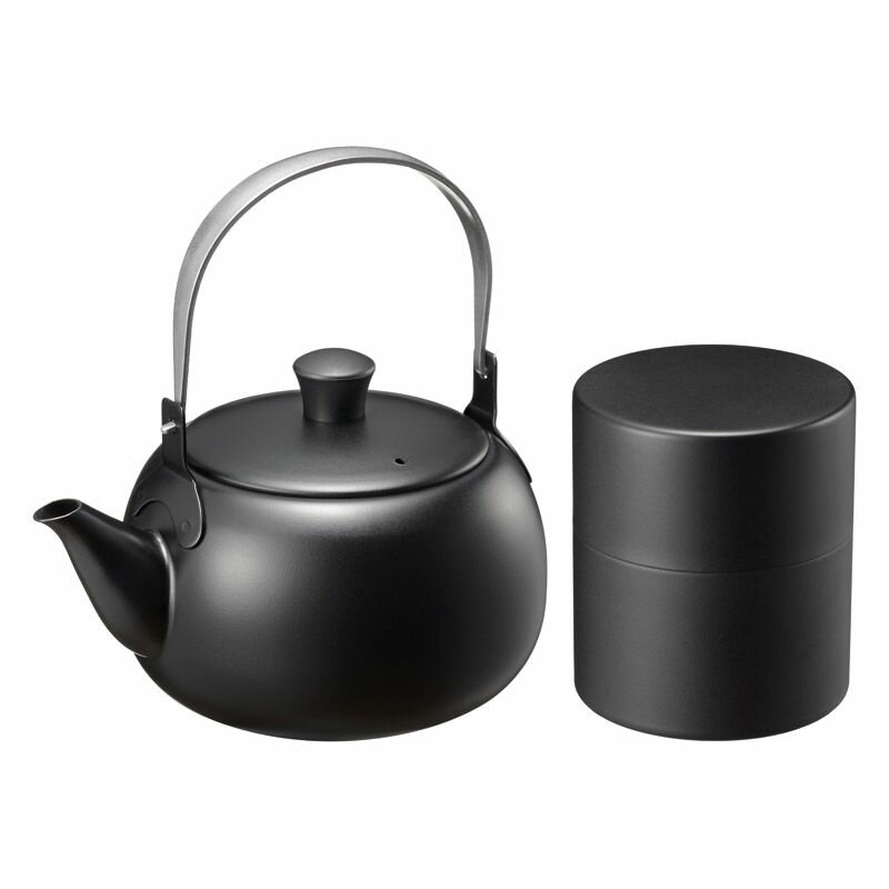 【ギフト】燕三 ステンレスつる手急須500ml&茶筒(小) EM-084 【北海道・沖縄・離島配送不可】