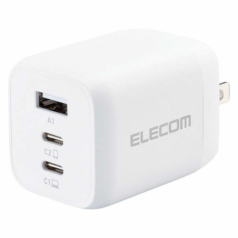 【ギフト】ELECOM AC&USB充電器65W ホワイト EC-AC4465WH 【北海道・沖縄・離島配送不可】