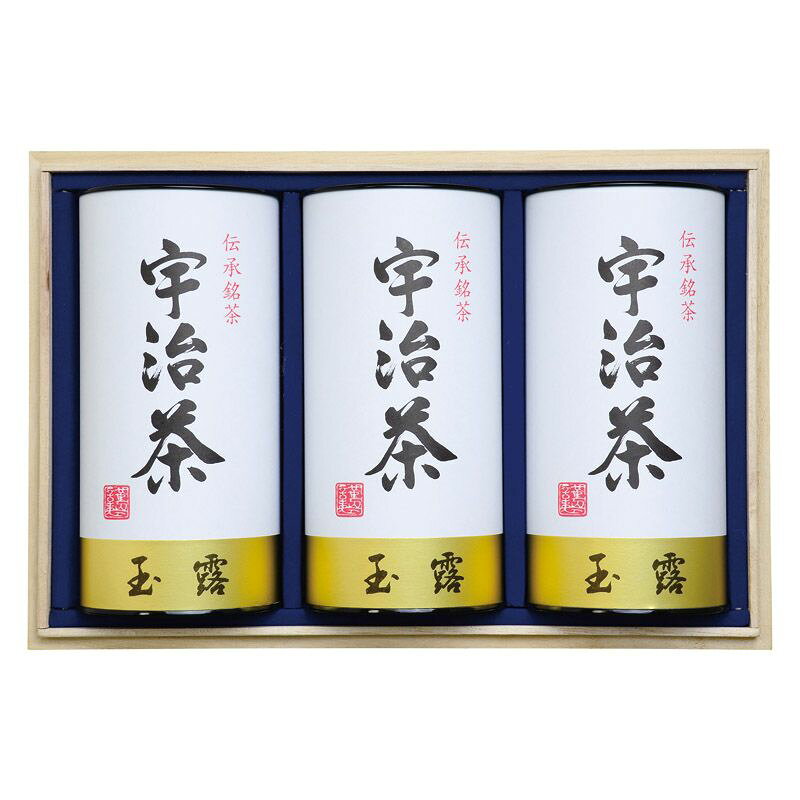こちらの商品の配送について★北海道・沖縄・離島は配送不可となります。こちらの商品の包装(ラッピング)について○ラッピング・のし承ります（有料）。○「のし種類」と「のし名入れ」はご注文時備考欄にご記載下さい。（のしはラッピングと一緒にご注文下さい。のしのみのご指定は不可となります。）注文者名とお届け先名が異なる場合は「（注文者名）様ご依頼分」と送り状に記載して発送いたします。★ラッピング・のしをご指定の場合は、商品出荷まで5日程度かかります。日本緑茶発祥の地。この気候風土に恵まれた地域で育つ宇治茶は、上品な香りと旨み・甘み・渋みのバランスの取れた味が特徴です。【セット内容】玉露（130g）×3【本体重量】1.2kg【箱サイズ】19×28×9cm【材質】茶筒:スチール缶【賞味期間】常温1年[ 日本茶 緑茶 セット 詰め合わせ ギフト ]