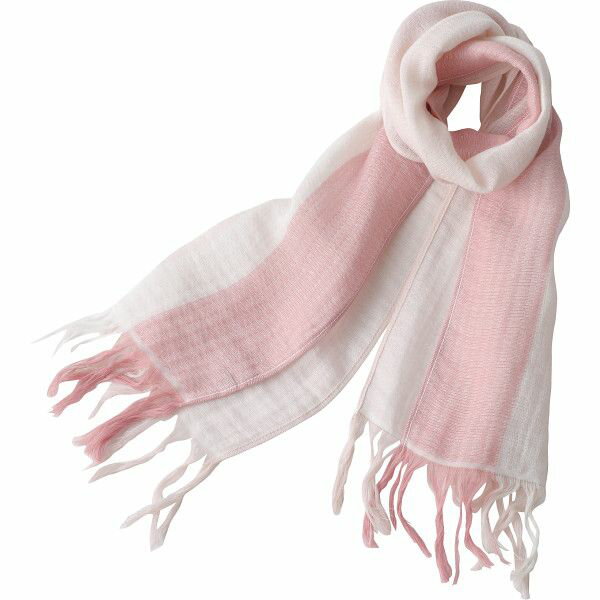 【ギフト】ラインカラーマフラー 薄紅×さくら 【北海道・沖縄・離島配送不可】