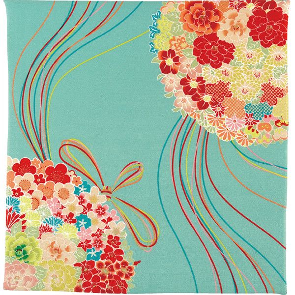 【ギフト】ちりめん風呂敷 薬玉青 【北海道・沖縄・離島配送不可】