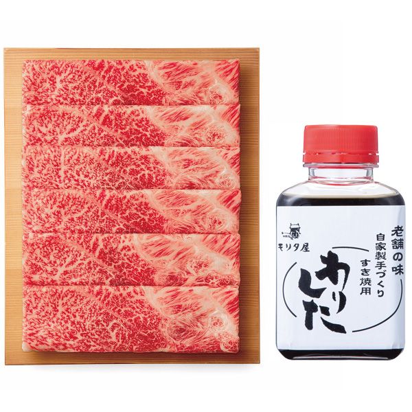 こちらの商品の包装(ラッピング)について○こちらの商品は、ラッピングはお受けできません。のしはお受けします（のし名入れはお受けできません）。注文者名とお届け先名が異なる場合は「（注文者名）様ご依頼分」と送り状に記載して発送いたします。血統や脂質にこだわり一頭一頭丹念に育てあげた国産黒毛和牛の適度に霜降りがあり旨みがつまった肩肉をすき焼き用に仕上げました。お好みのお野菜と割り下を入れてご家庭で本格的なすき焼きをご賞味ください。【商品内容】●A5国産黒毛和牛肩400g、割り下200ml【箱サイズ】23.5×16×7cm【箱入重量】900g【宅配区分】冷凍【賞味期間】30日【アレルゲン】小麦、牛肉、大豆[ 牛肉 セット 詰め合わせ ギフト ]