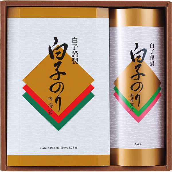 こちらの商品の包装(ラッピング)について○ラッピング・のし承ります（有料）。のし名入れはご注文時備考欄にご記載下さい。注文者名とお届け先名が異なる場合は「（注文者名）様ご依頼分」と送り状に記載して発送いたします。味のりとのり茶漬けの詰合せ【商品内容】●味のり6袋詰（8切5枚）、のり茶漬け8袋【原産国】日本【箱サイズ】24.5×24×8cm【箱入重量】380g【宅配区分】常温【賞味期間】730日【アレルゲン】乳成分、小麦、えび、大豆[ 海苔 お茶漬け セット 詰め合わせ ギフト ]