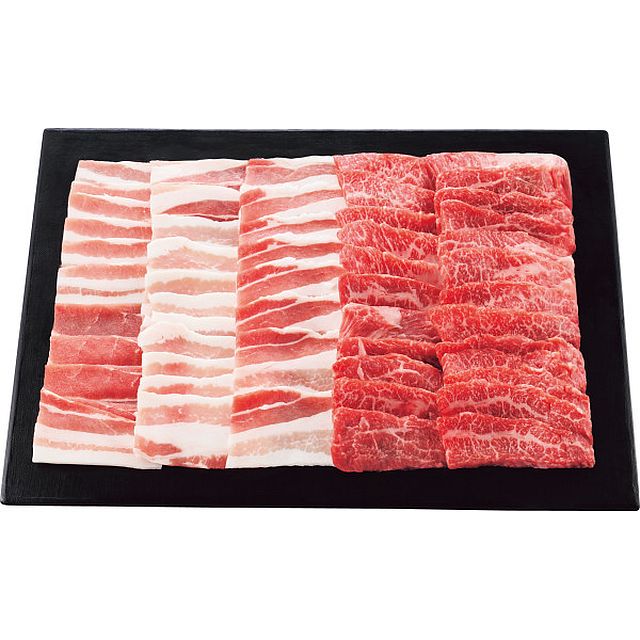 【お中元ギフト】鹿児島黒豚・黒毛和牛 バラ 焼肉セット(計600g) 【申込締切7/30、お届け期間6月末〜8/8】 【全国配送可】 fujix-12538705 フジックス パッケージ画像