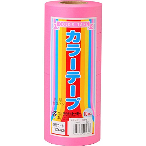 （まとめ買い）トーヨー 紙テープ 桃 10巻入り 113006 00072105 〔×5〕【北海道・沖縄・離島配送不可】