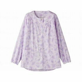 ケアファッション やさしさパジャマ上衣(大きめボタン) パープル L 39921-12 【北海道・沖縄・離島配送不可】
