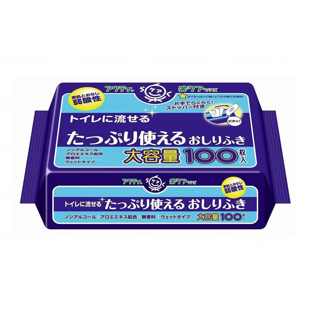日本製紙クレシア Tトイレに流せるタップリ使えるおしりふき 100枚 80623 【北海道・沖縄・離島配送不可】