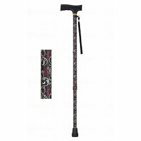 ウェルファン 夢ライフステッキ 柄杖伸縮型(ベーシックタイプ) 唐草レッド 009726 